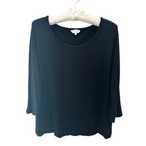 MAX MARA | Black Stretch Knit Top Made in Italy Minimalist Designer | XL